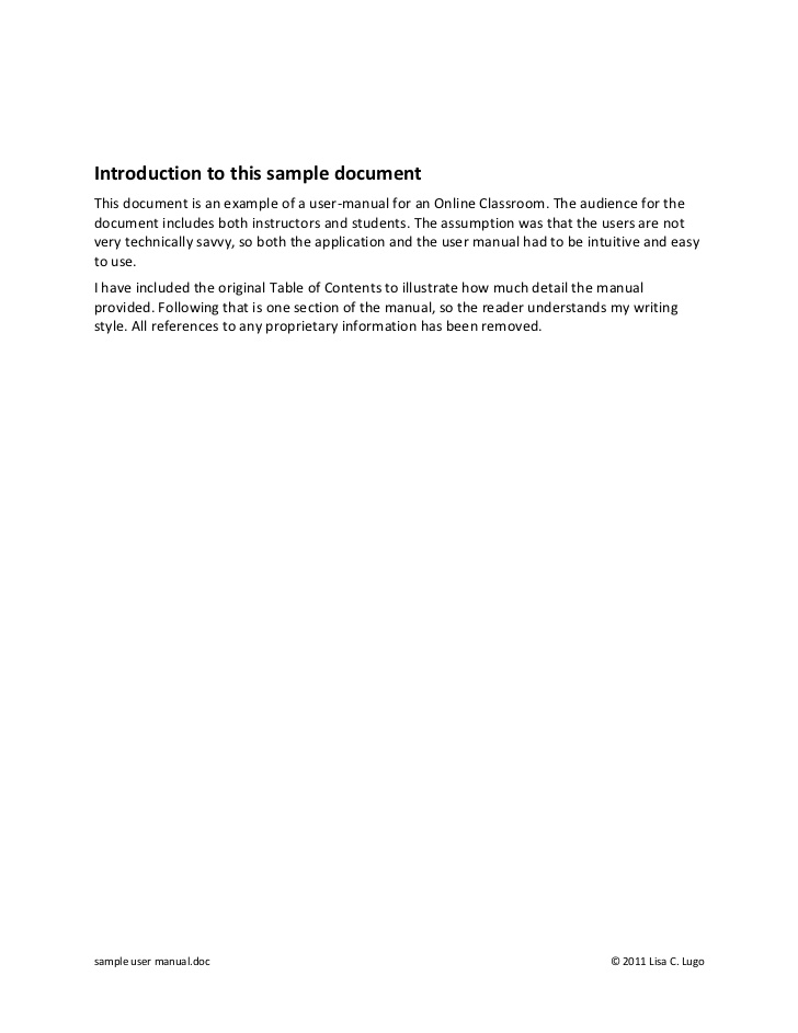 Sample User Manual Document For Software